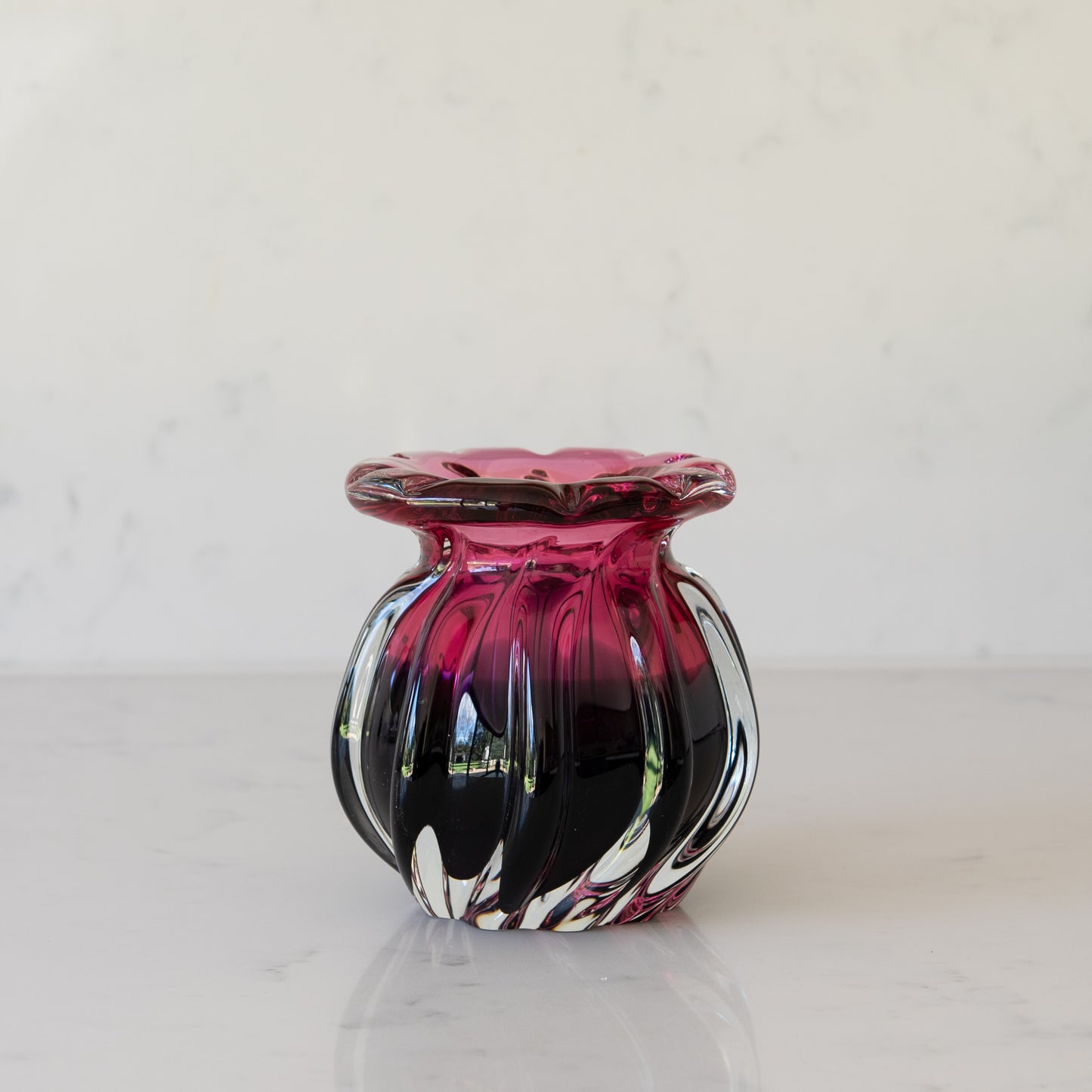 Vintage Czech glass vase