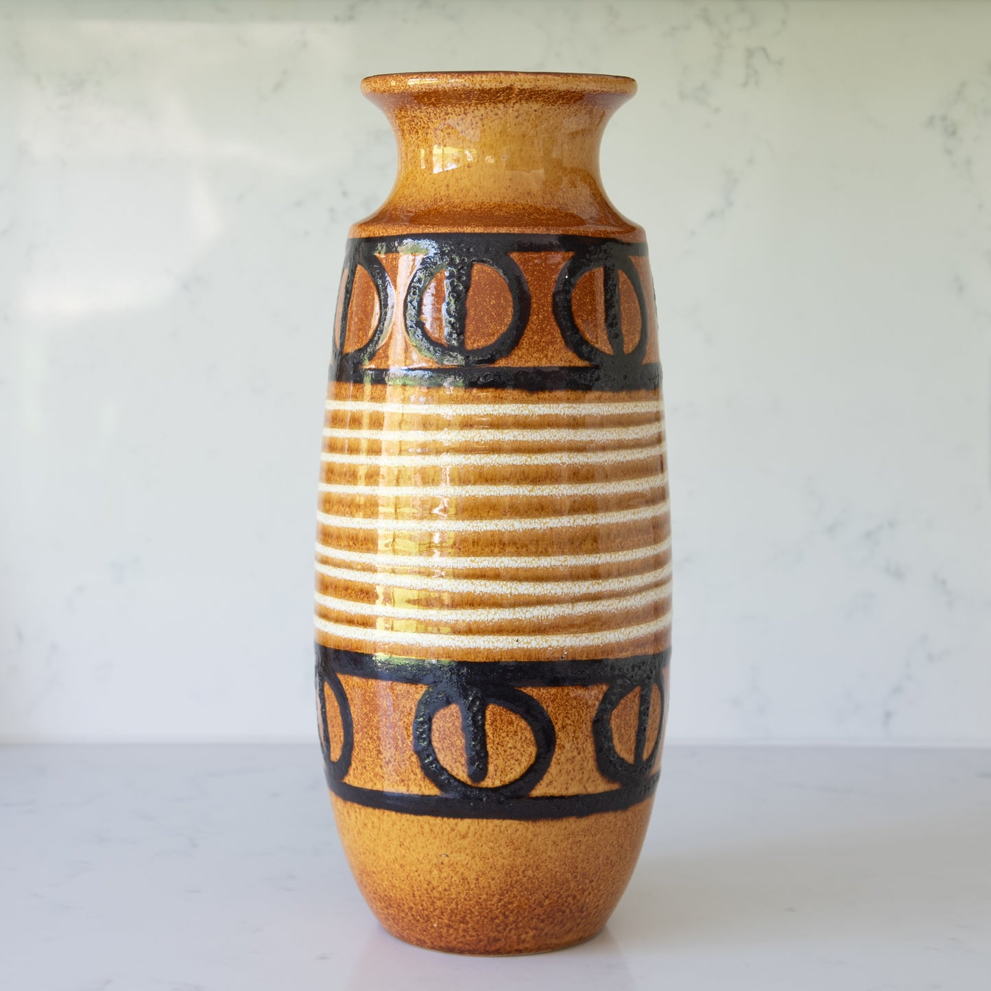 Ochre vintage floor vase