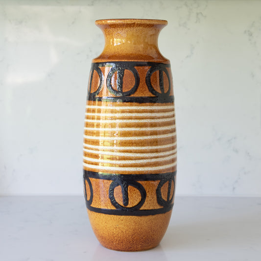 Ochre vintage floor vase