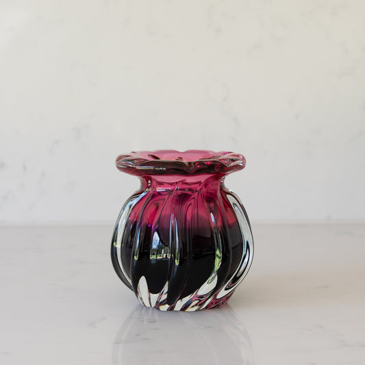 Vintage Czech glass vase