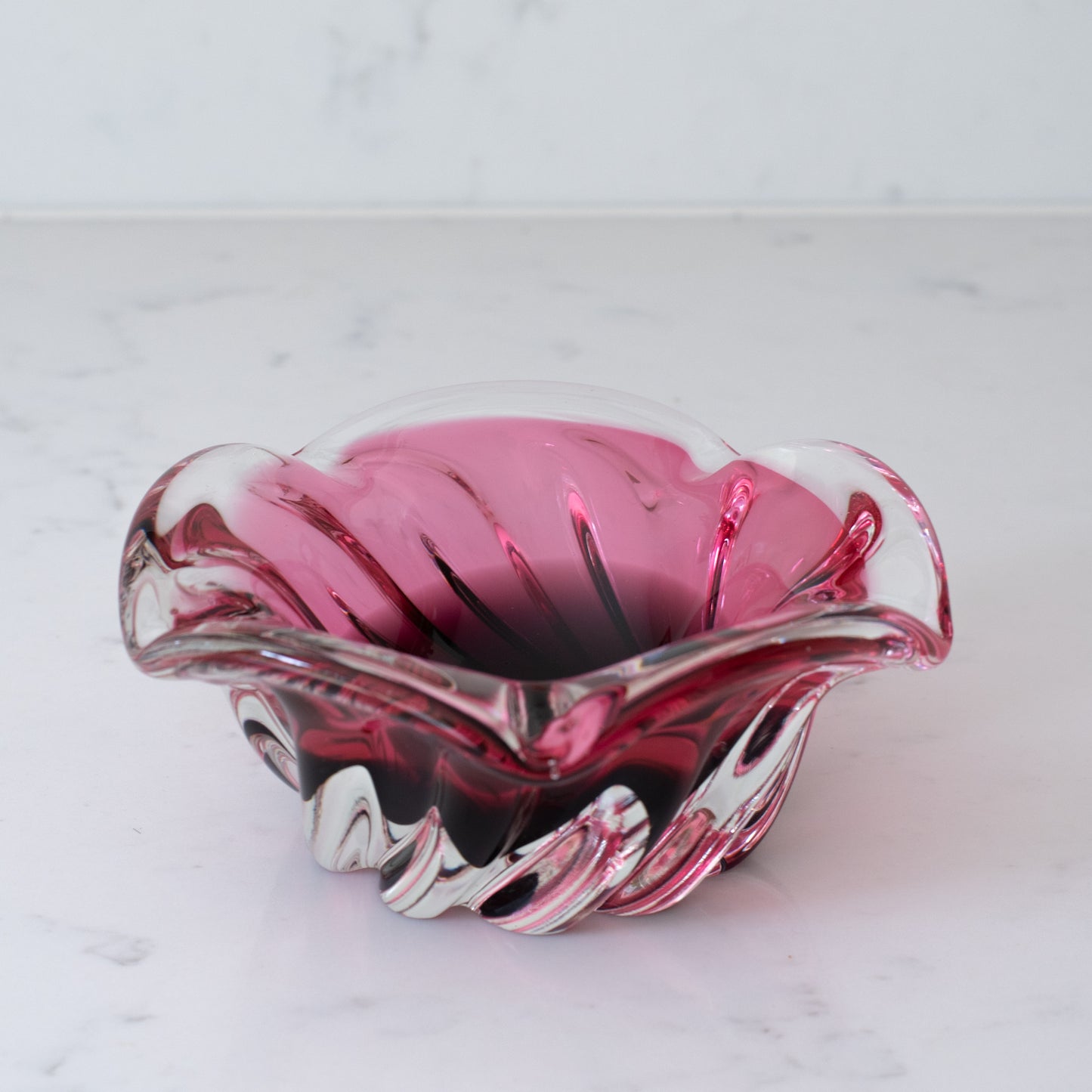 Mid-century Czech glass ashtray
