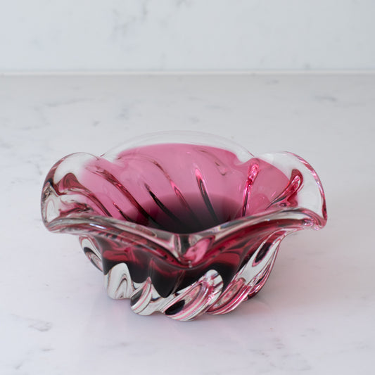 Mid-century Czech glass ashtray